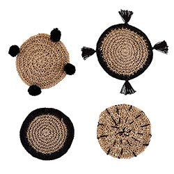 Seagrass Coasters + Burlap Bag (Set of 4)