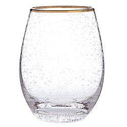 Gold Rim Stemless Wine