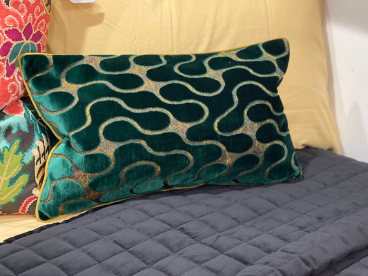 Green/Gold Velvet Pillow